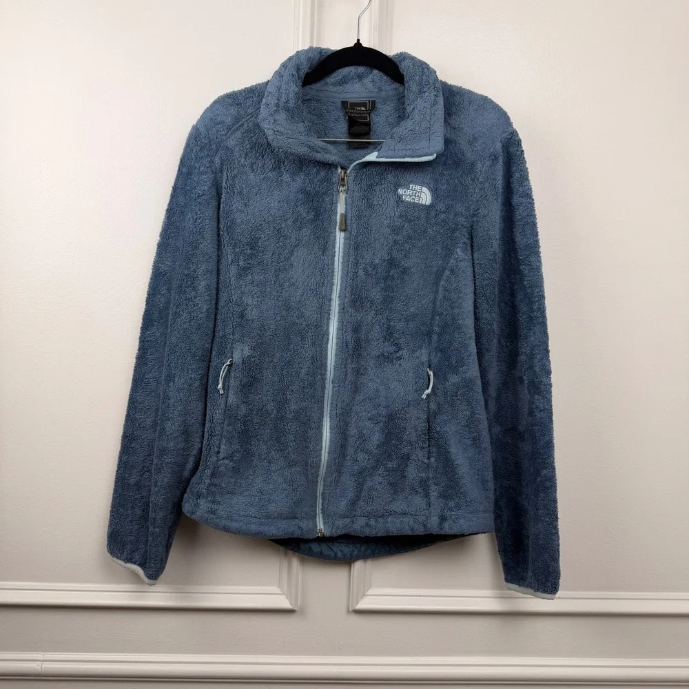 The North Face Osito Fleece Jacket Womens‎ Small Blue Full Zip High Pile Soft